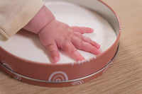 Create lasting hand or footprints with hypoallergenic clay and the included tools.
