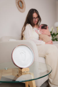 The Baby Box Round Rainbow Terracotta allows you to capture your baby’s tiny handprints or footprints in a playful and meaningful way.