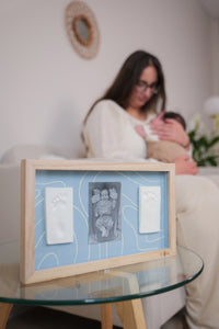 Celebrate Precious Moments with the 2 Prints Frame Blue Abstract