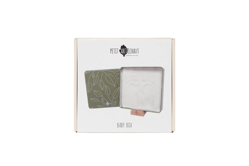 Caja Huella de Bebé Cuadrada - Olive Tree